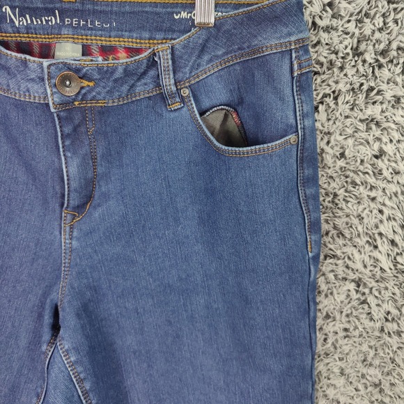 Natural Reflections Womens Gorpcore Cabin Flannel Lined Jeans 14 Blue Straight - Picture 10 of 16